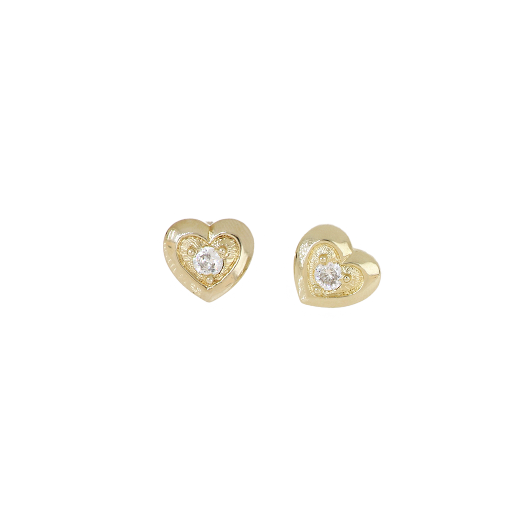 Celebration Petite Pavé - Post Heart Earrings with Pavé