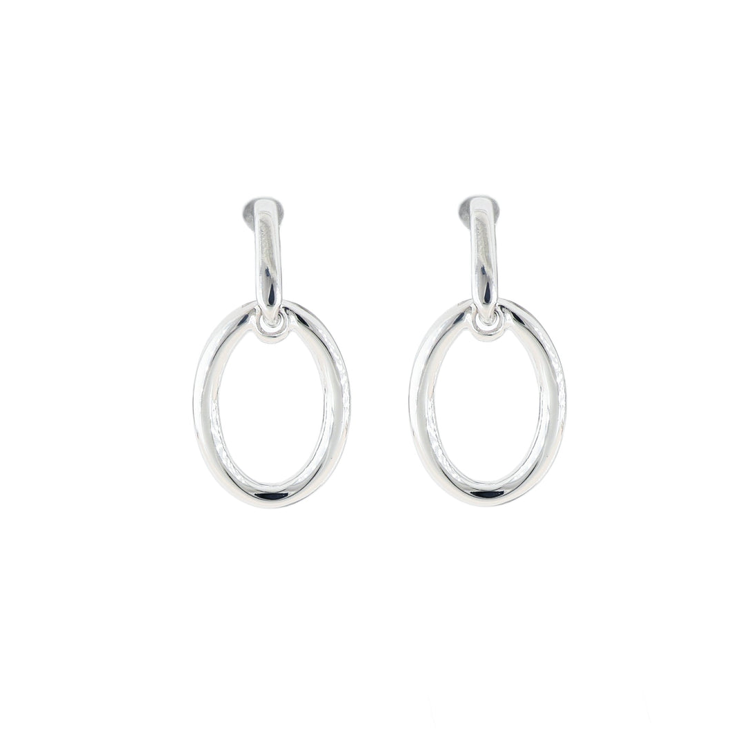 Aldrava Collection - Oval Earrings in Rhodium