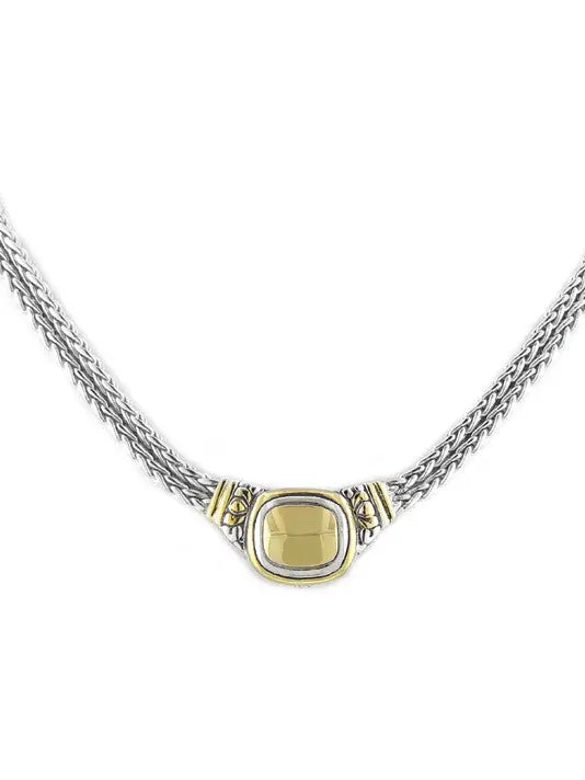 Nouveau Gold Dome Double Strand Necklace