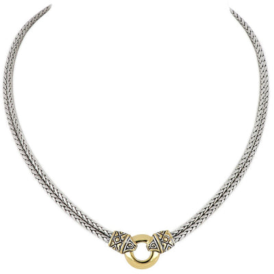 Antiqua Gold Circle Double Strand Necklace