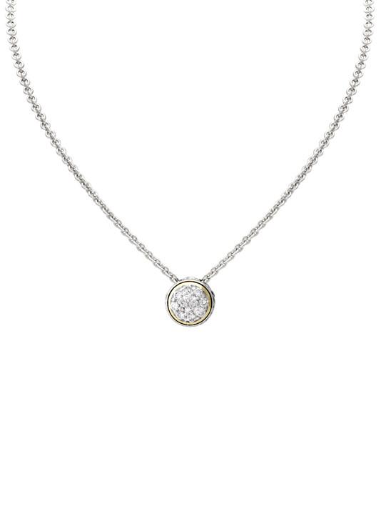 Oval Link Collection Lanna Solitaire Pavé Necklace