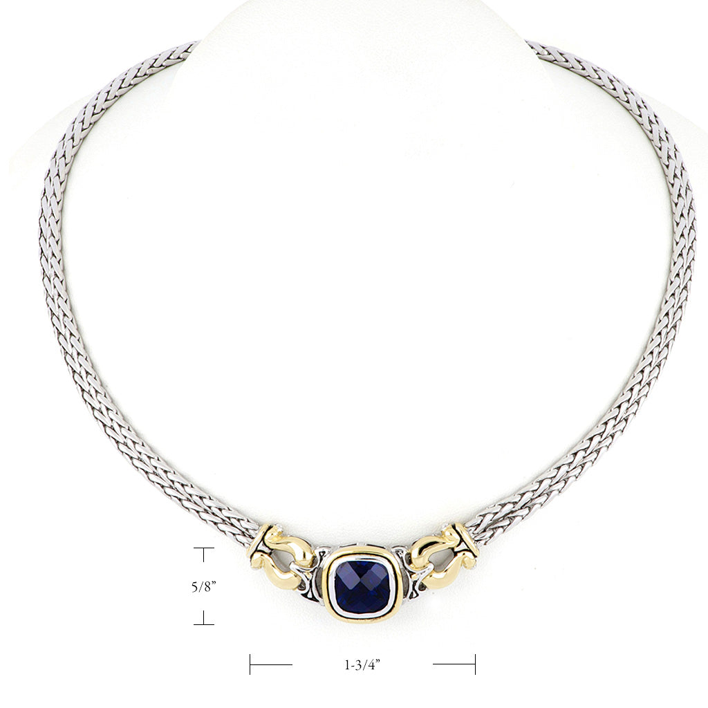 Anvil Color Double Strand Horseshoe Necklace