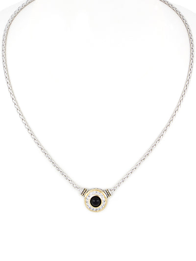 Genuine Black Onyx & Pavé Necklace