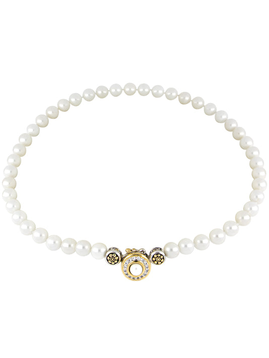 Pérola Pavé & White Seashell Pearl Strand Necklace