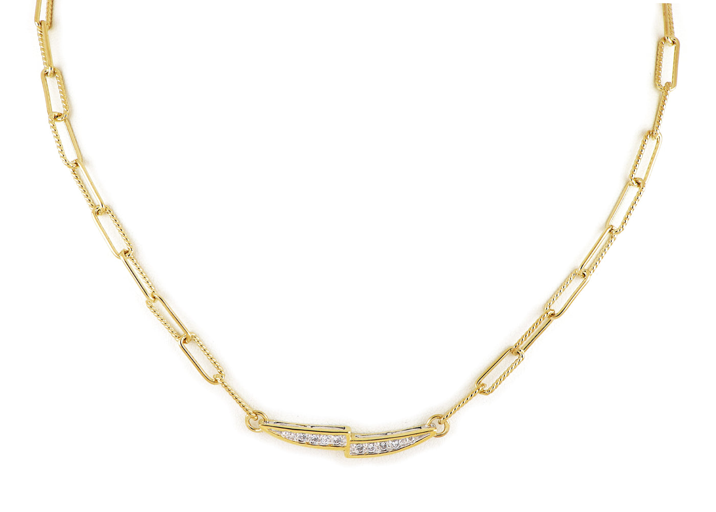 Diamante - Necklace Line Pavé Dual Bar