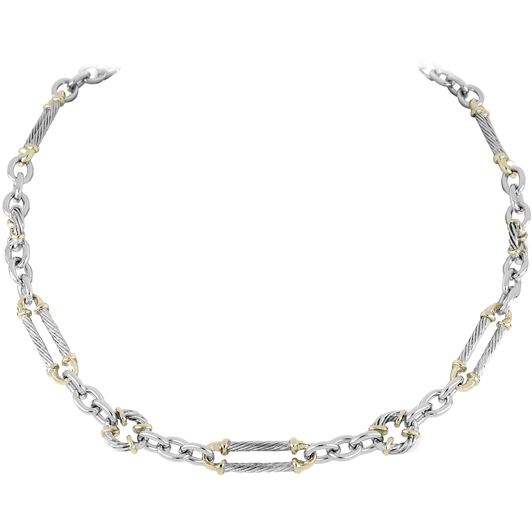 Cordão Collection - Large Oval & Circle Two-Tone Necklace