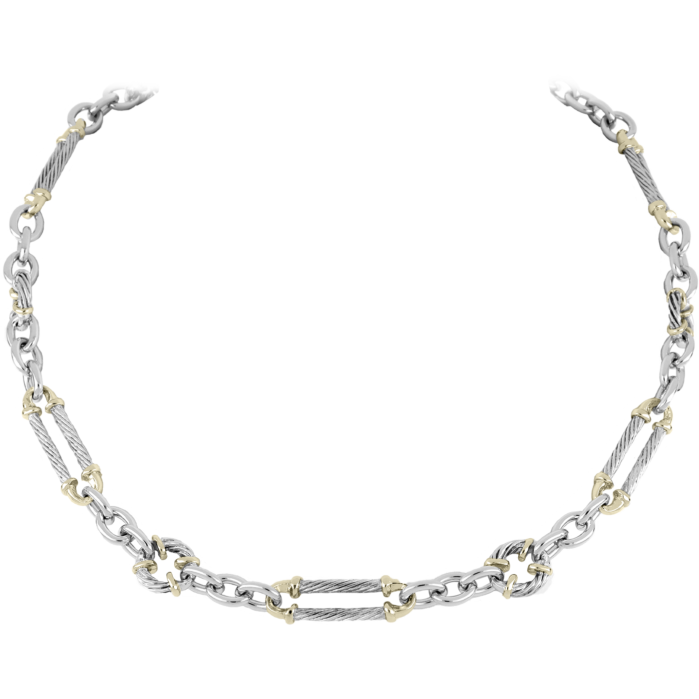 Cordão Collection - Large Oval & Circle Two-Tone Necklace