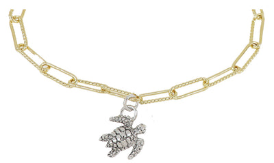 Diamante Necklace Turtle 16-18"