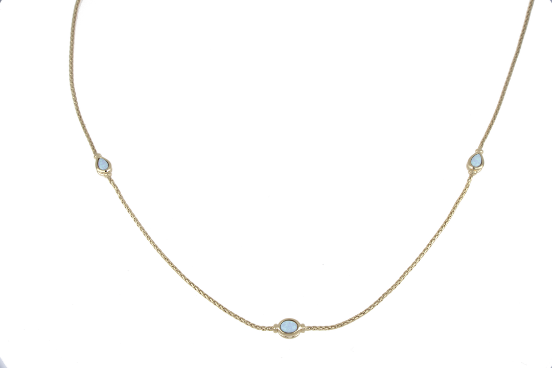 Opalas do Mar Collection - Blue Opal 5 Station Necklace