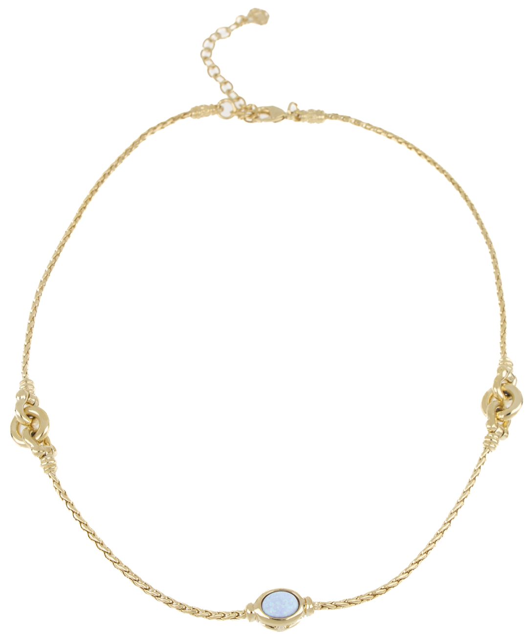 Opalas do Mar Collection - Blue Opal Three Station Gold 16-18” Necklace