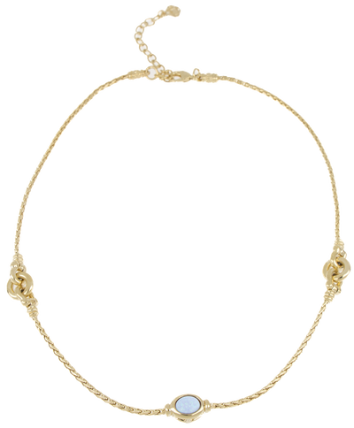 Opalas do Mar Collection - Blue Opal Three Station Gold 16-18” Necklace