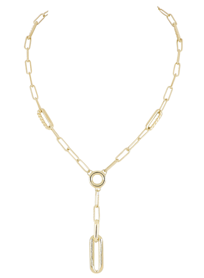 Diamante - Circle with Y Link Necklace