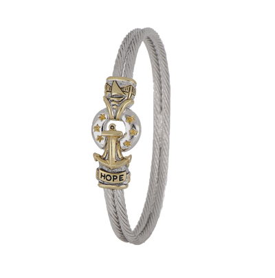 Ocean Images Collection - Sail Away Anchor Wire Bracelet