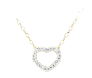 Aldrava Collection - Heart Pavé Necklace with Two-Tone Chain