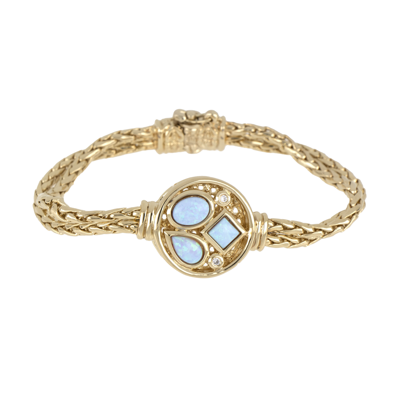 Opalas do Mar Collection - Double Strand 3 Blue Opal CZ Bracelet