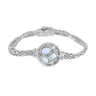 Opalas do Mar Collection - Double Strand 3 Blue Opal CZ Bracelet