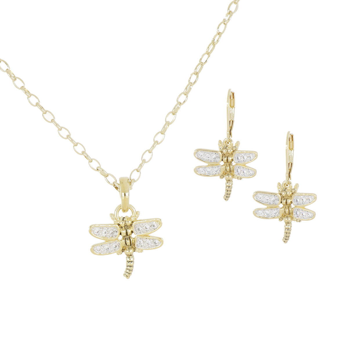 20th Anniversary Dragonfly Pendant & Earring Gift Set Image