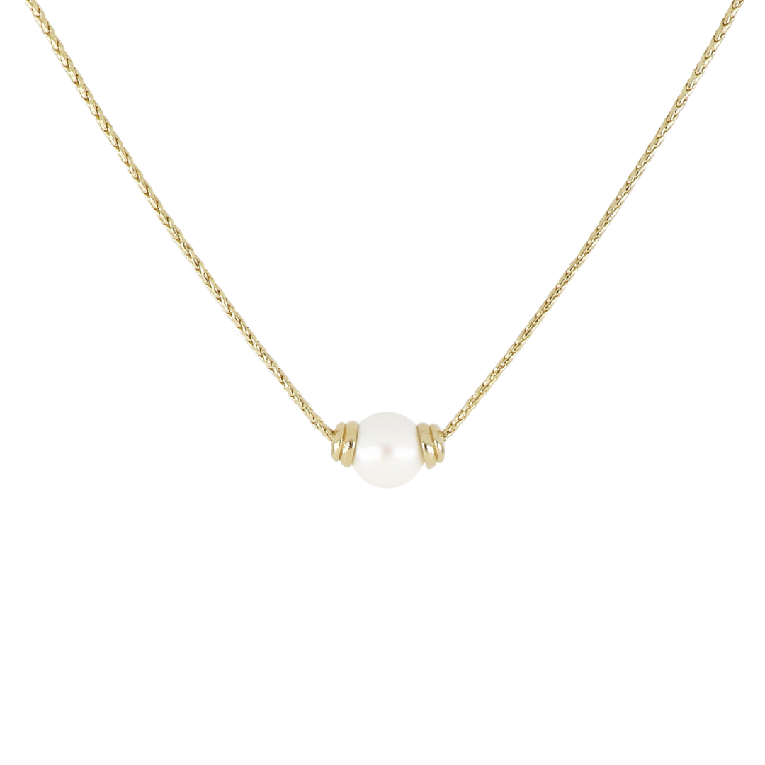 Pérola Collection - Single Pearl Gold Necklace