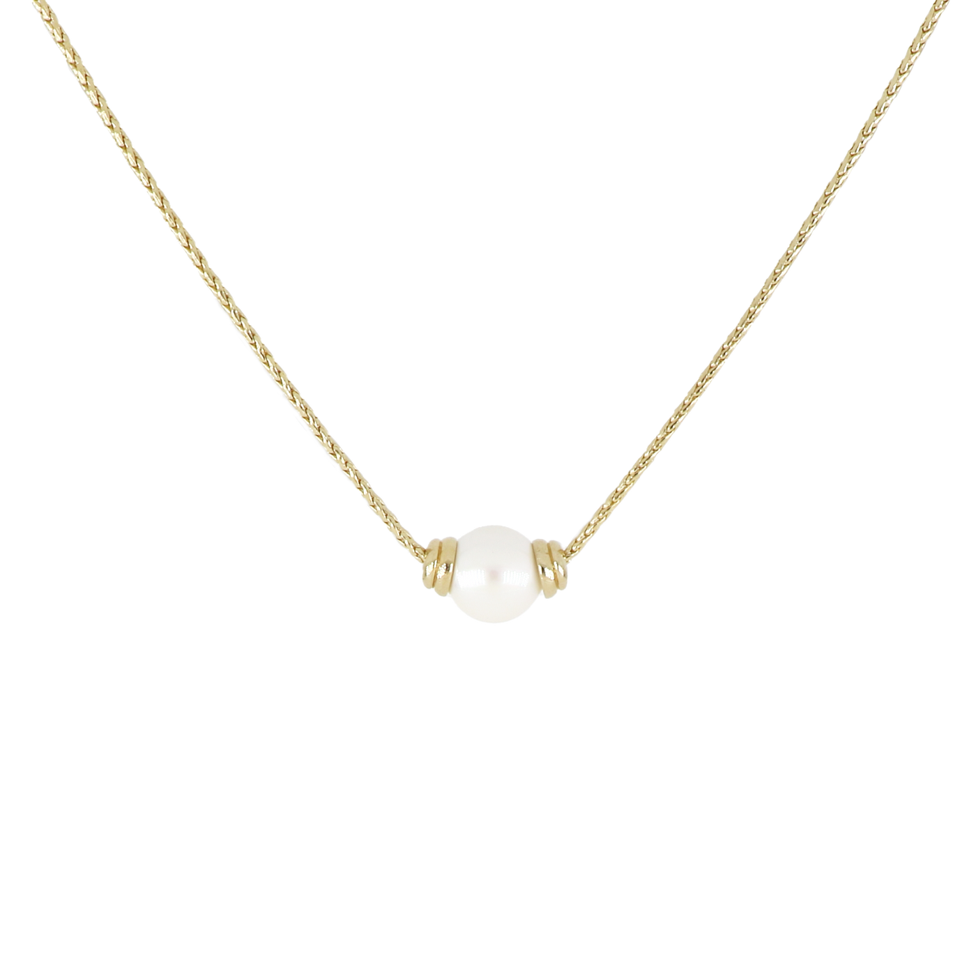 Pérola Single Pearl Necklace Gold  16-18"