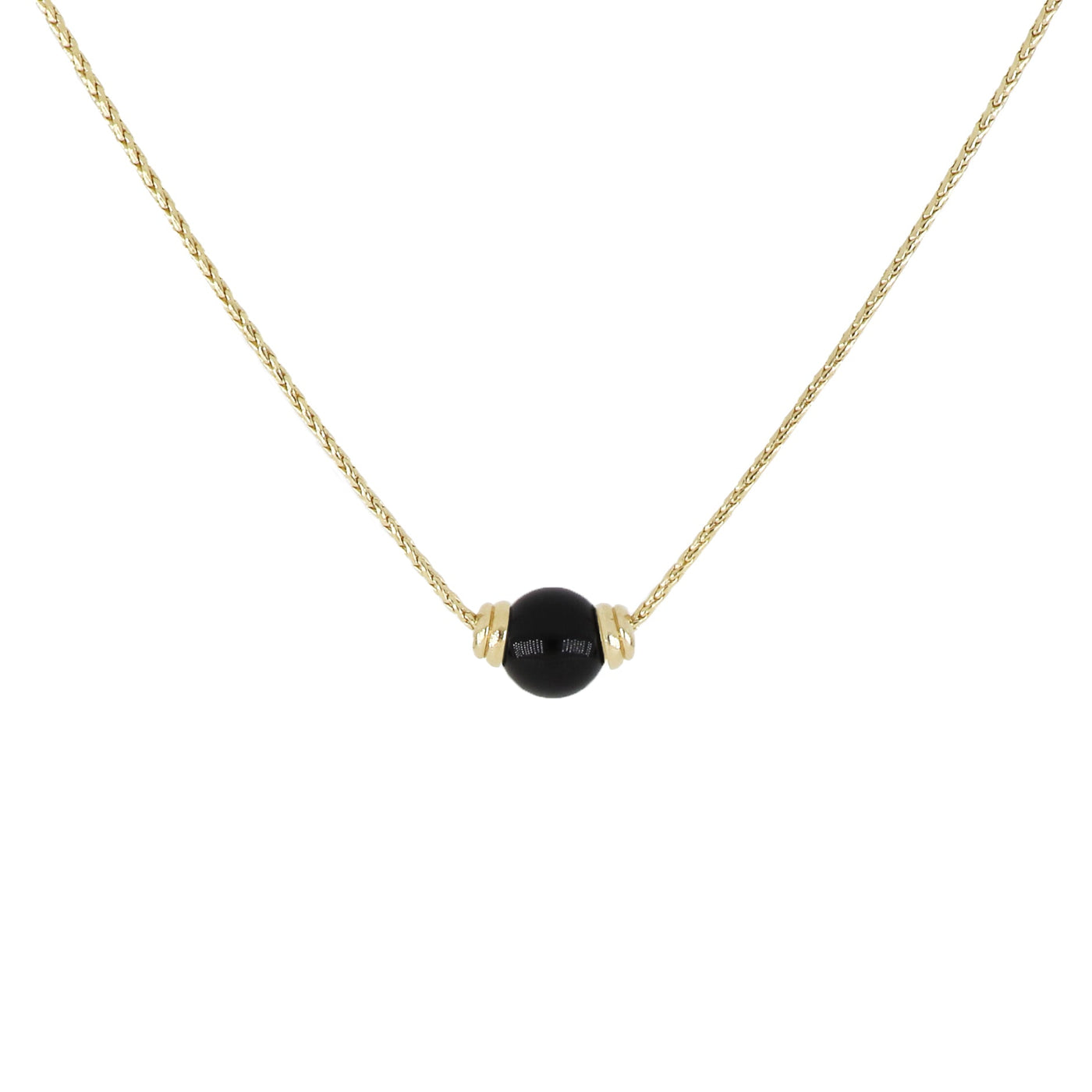Classic Black onyx gemstone necklace earrings set at ₹2800 | Azilaa