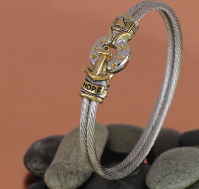 Ocean Images Collection - Sail Away Anchor Wire Bracelet