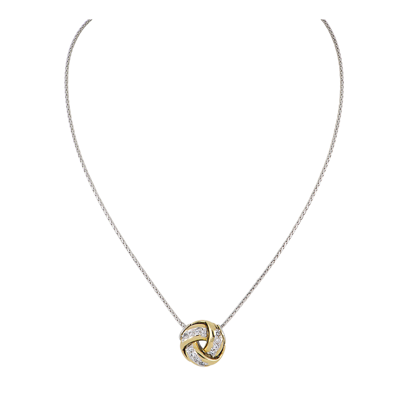 Infinity Knot Pave Slider Necklace