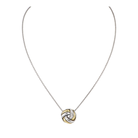 Infinity Knot Two Tone Slider Necklace