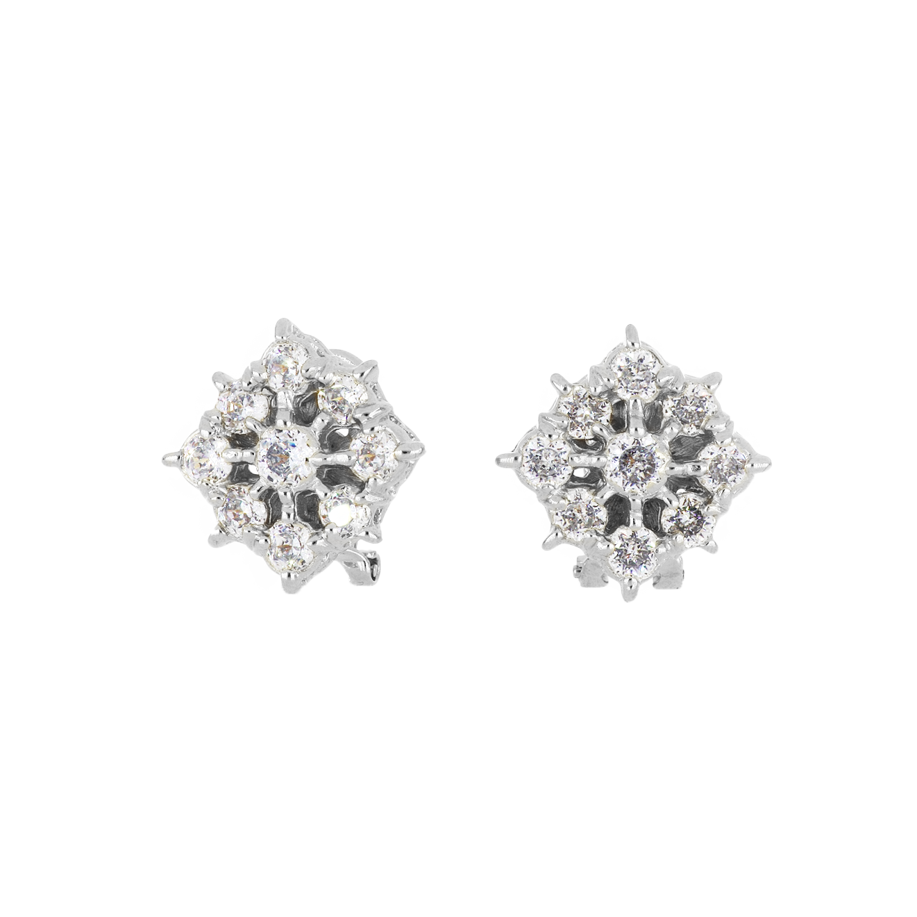 Diamante Cluster 104 - Omega Post Clip Earrings