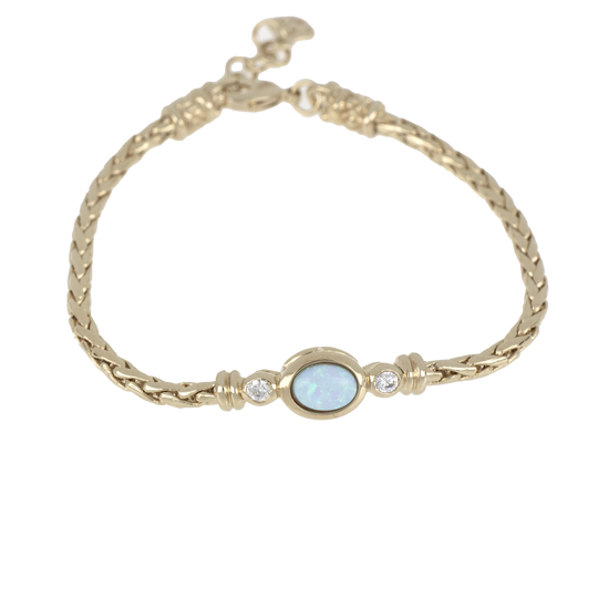 Opalas do Mar Collection - Single Strand Blue Oval Opal CZ Bracelet