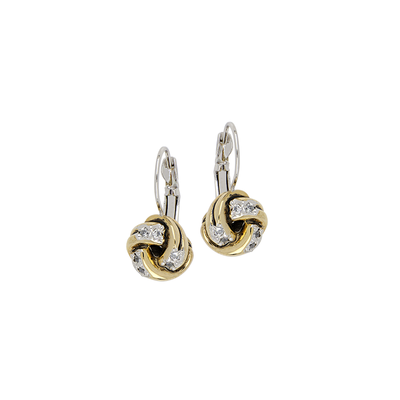 Infinity Knot Collection - Pavé French Wire Earrings