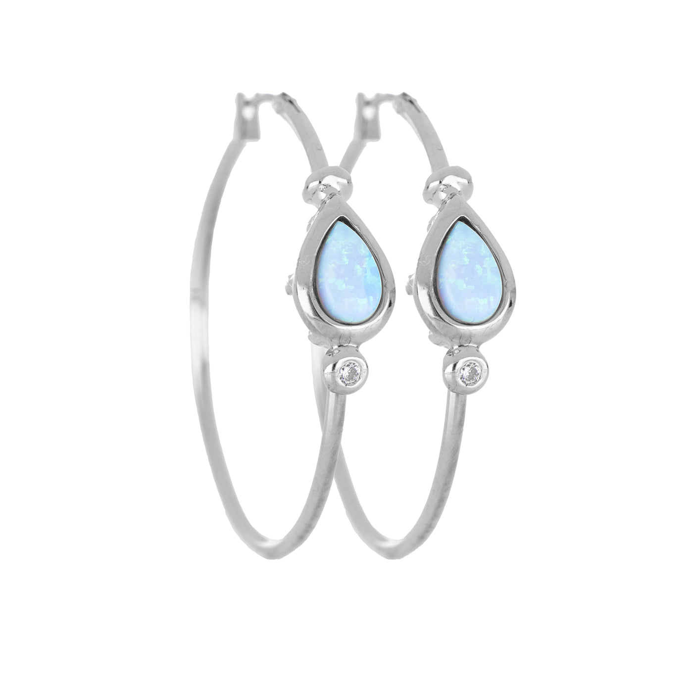 Opalas do Mar Collection - Blue Opal Pear Hoop Earring